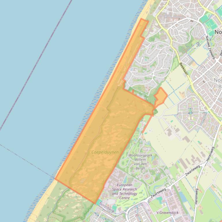 Kaart van postcodegebied 2202BD.