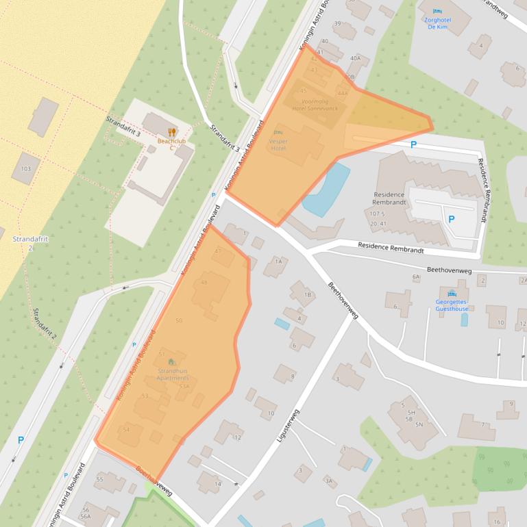 Kaart van postcodegebied 2202BE.