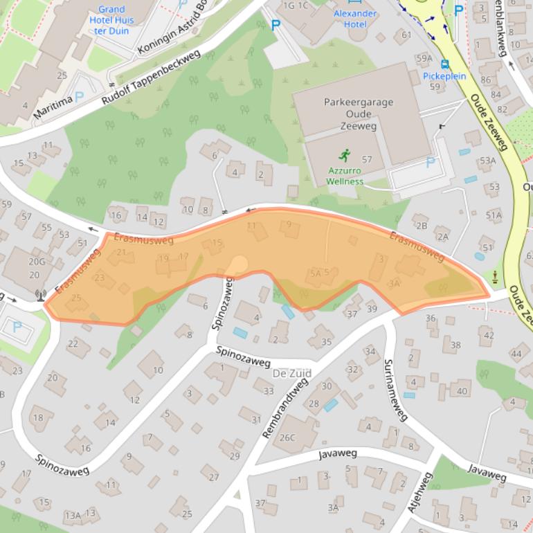Kaart van postcodegebied 2202CA.