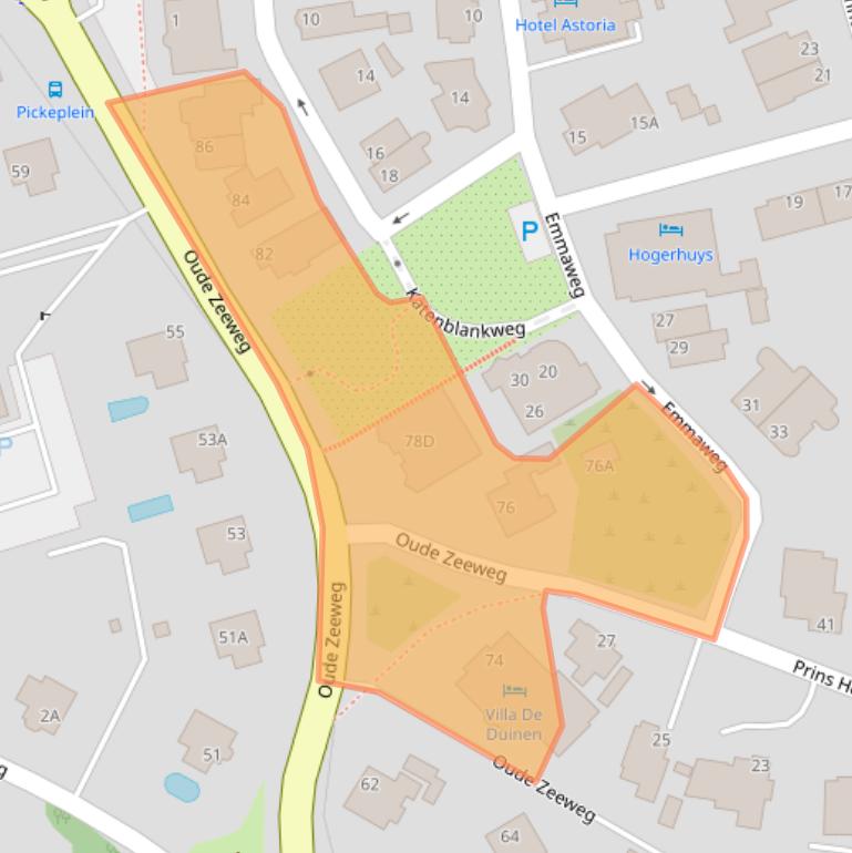 Kaart van postcodegebied 2202CE.