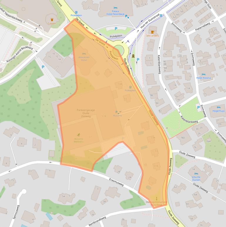 Kaart van postcodegebied 2202CJ.