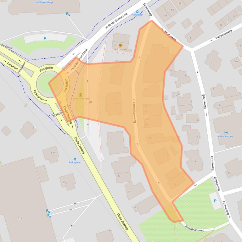 Kaart van postcodegebied 2202CN.