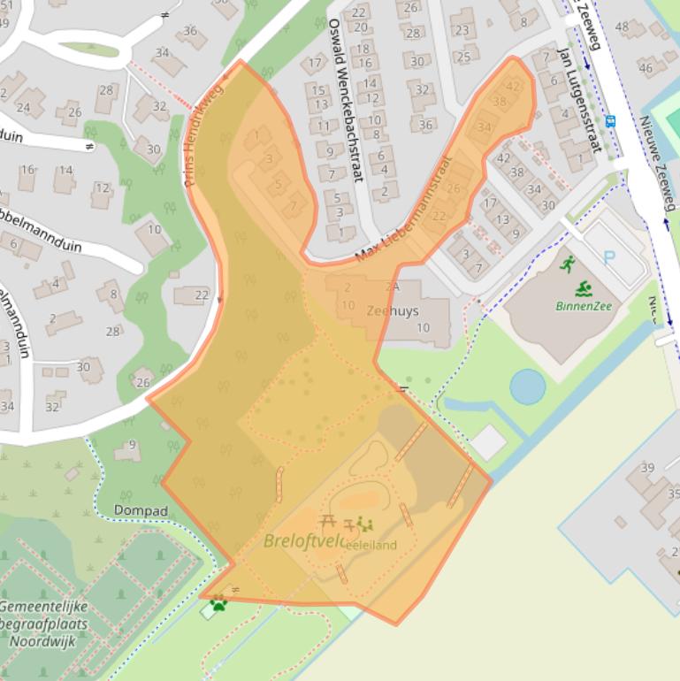 Kaart van postcodegebied 2202EG.