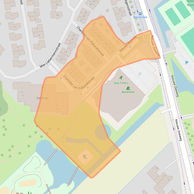 Kaart van postcodegebied 2202EH.