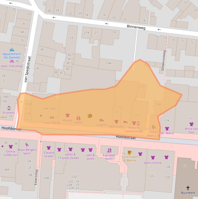 Kaart van postcodegebied 2202ET.