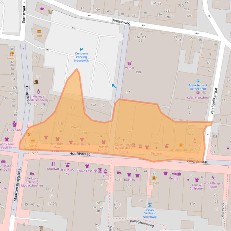 Kaart van postcodegebied 2202EV.