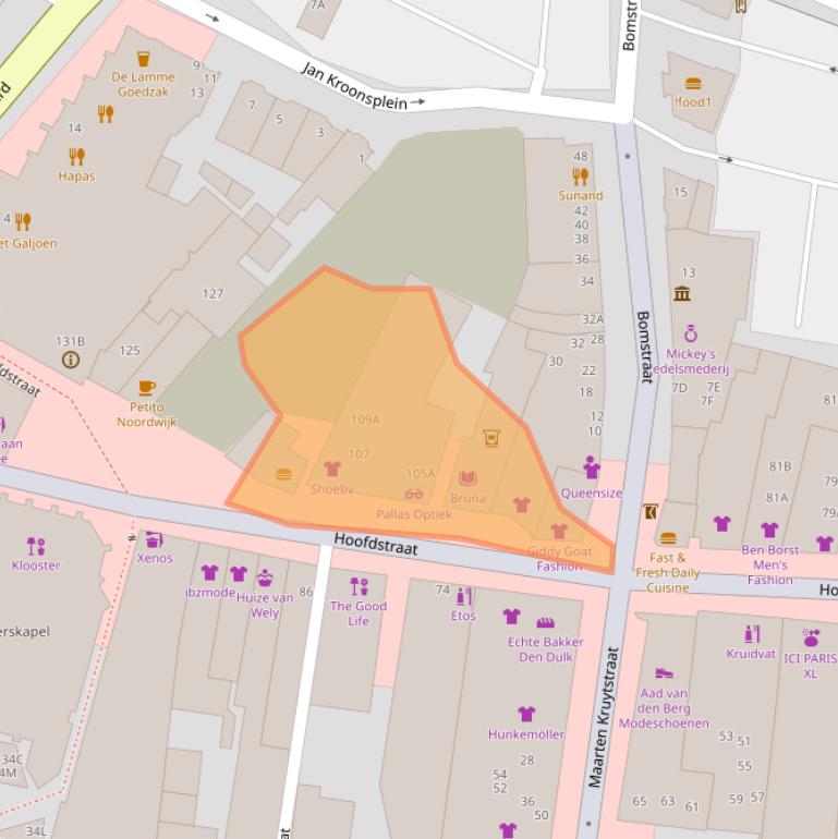 Kaart van postcodegebied 2202EW.