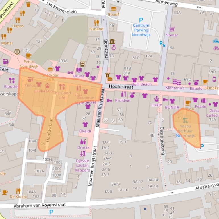 Kaart van postcodegebied 2202GA.