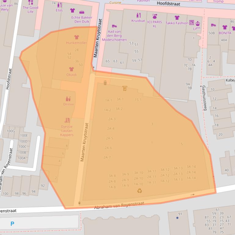 Kaart van postcodegebied 2202GX.
