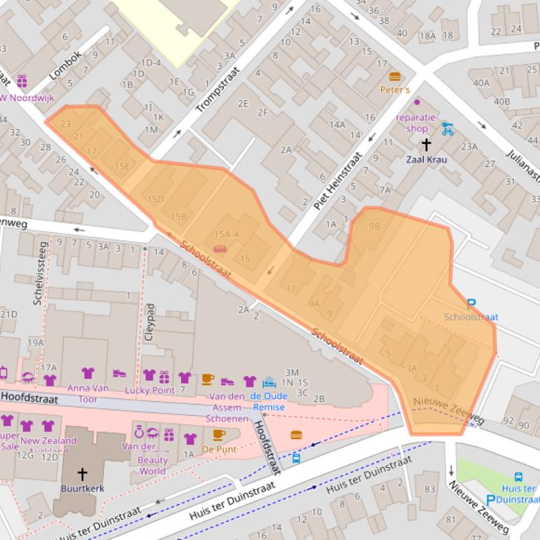 Kaart van postcodegebied 2202HC.