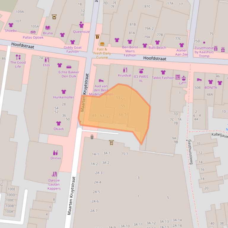 Kaart van postcodegebied 2202HM.