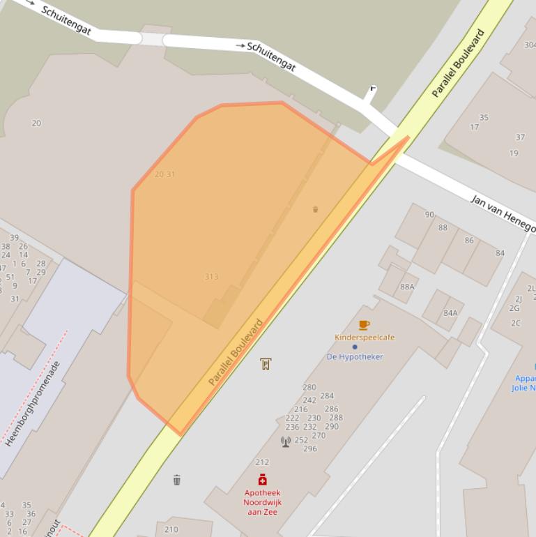 Kaart van postcodegebied 2202HN.