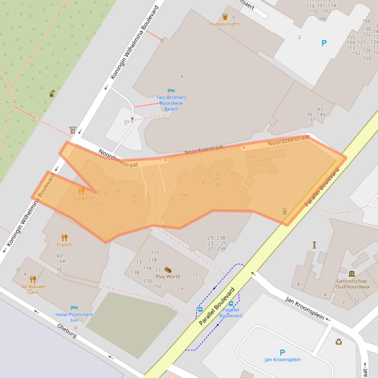 Kaart van postcodegebied 2202HW.