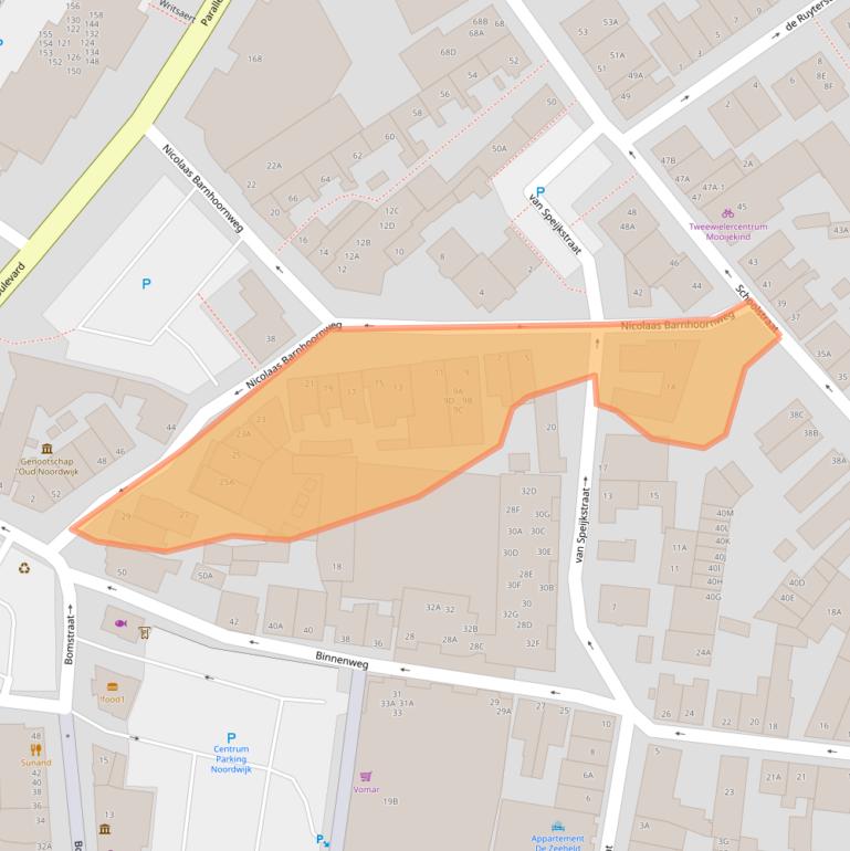 Kaart van postcodegebied 2202JA.