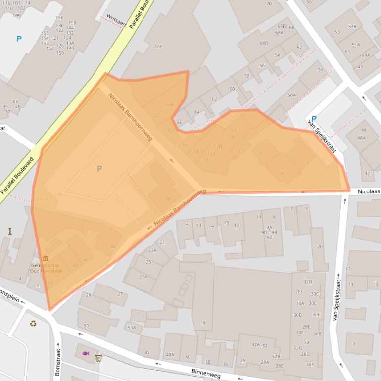 Kaart van postcodegebied 2202JB.