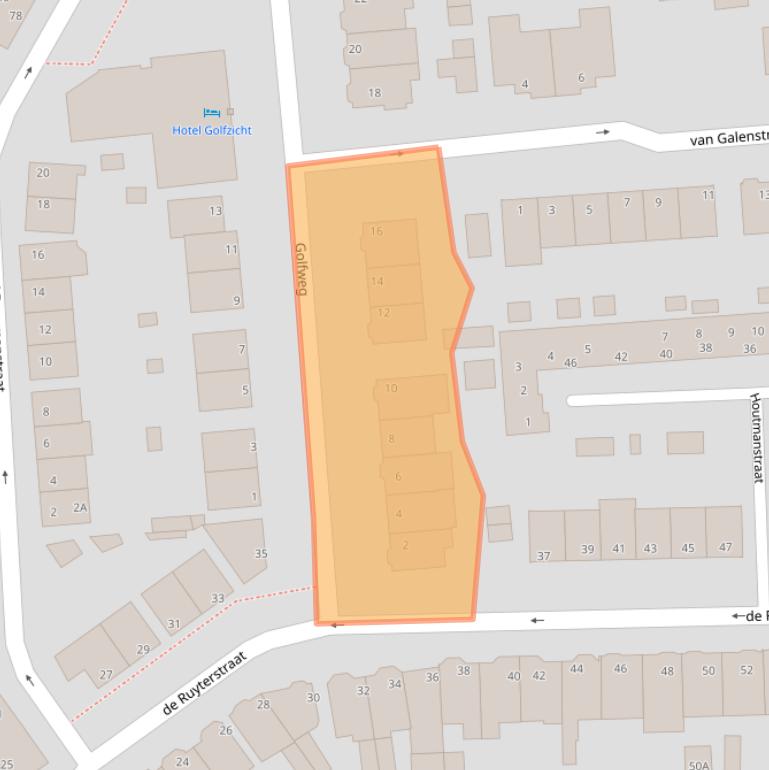 Kaart van postcodegebied 2202JJ.