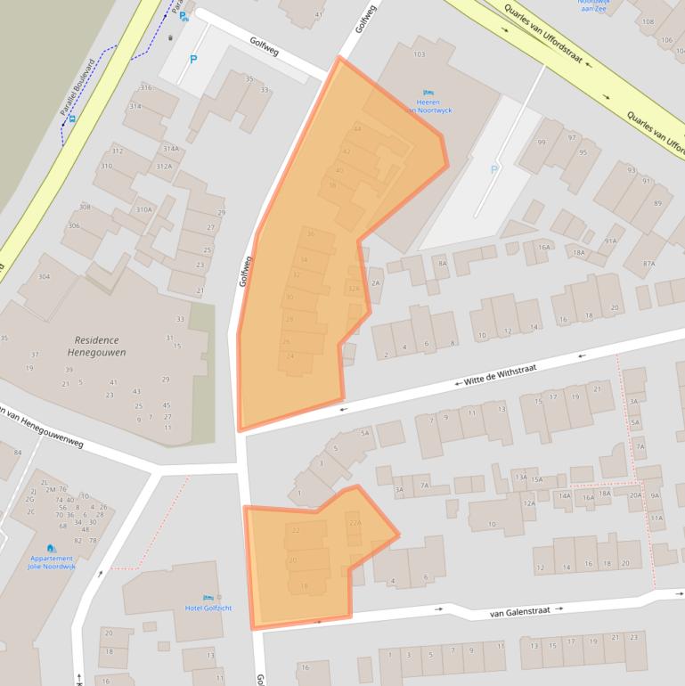 Kaart van postcodegebied 2202JK.