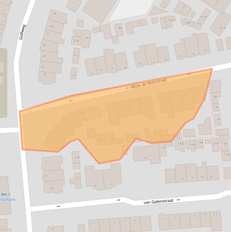 Kaart van postcodegebied 2202JL.