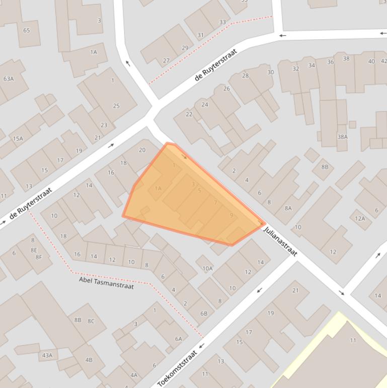 Kaart van postcodegebied 2202KA.