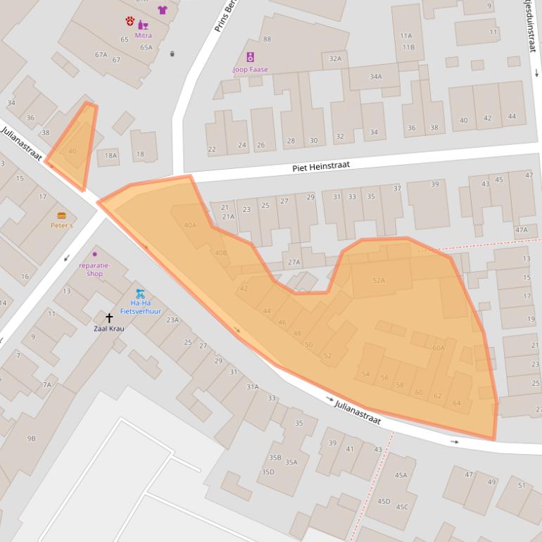 Kaart van postcodegebied 2202KE.