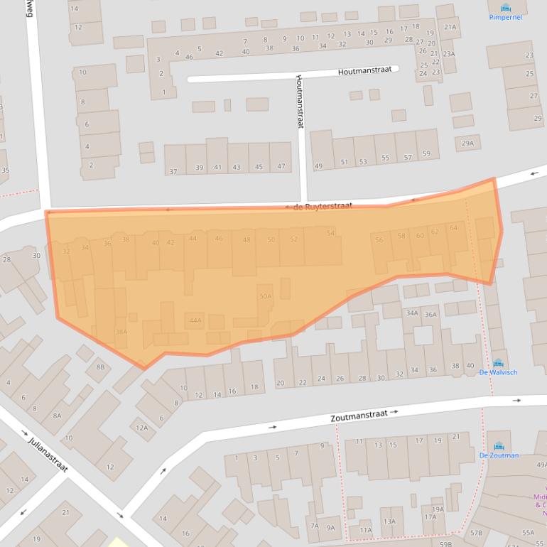 Kaart van postcodegebied 2202KL.