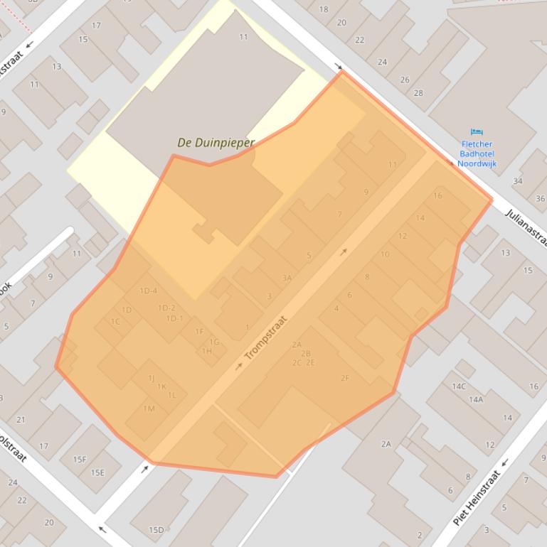 Kaart van postcodegebied 2202KP.