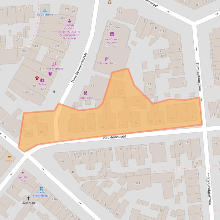 Kaart van postcodegebied 2202KW.