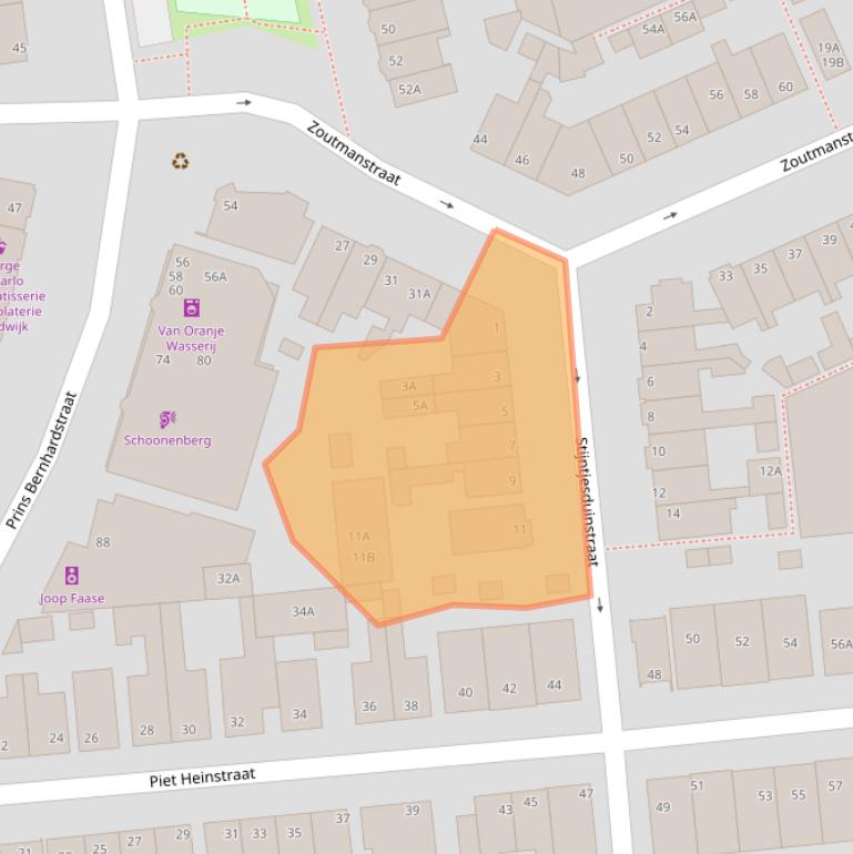 Kaart van postcodegebied 2202KZ.