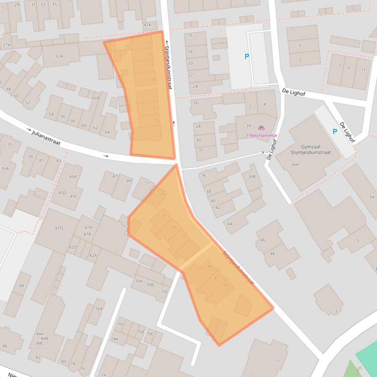 Kaart van postcodegebied 2202LA.