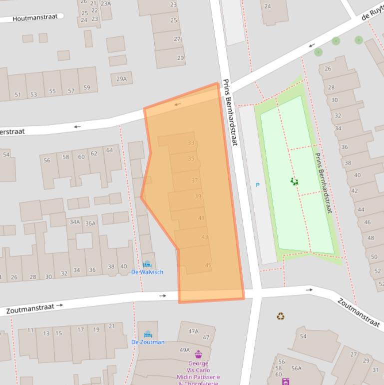 Kaart van postcodegebied 2202LE.
