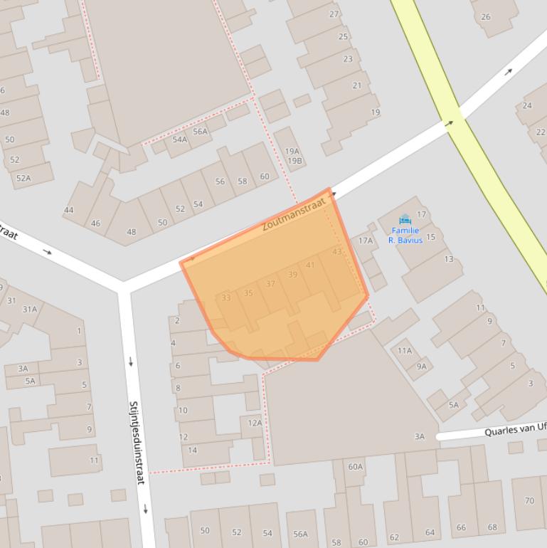 Kaart van postcodegebied 2202LM.
