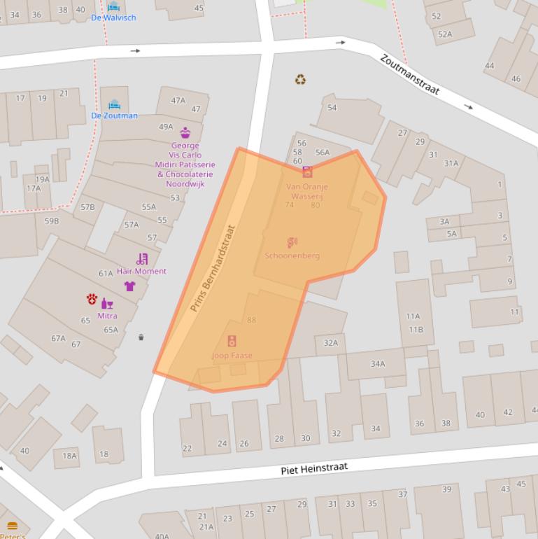 Kaart van postcodegebied 2202LR.