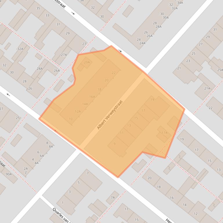 Kaart van postcodegebied 2202NM.