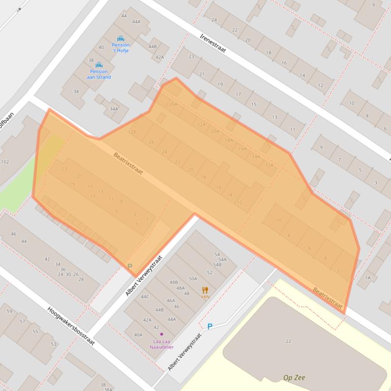 Kaart van postcodegebied 2202NR.