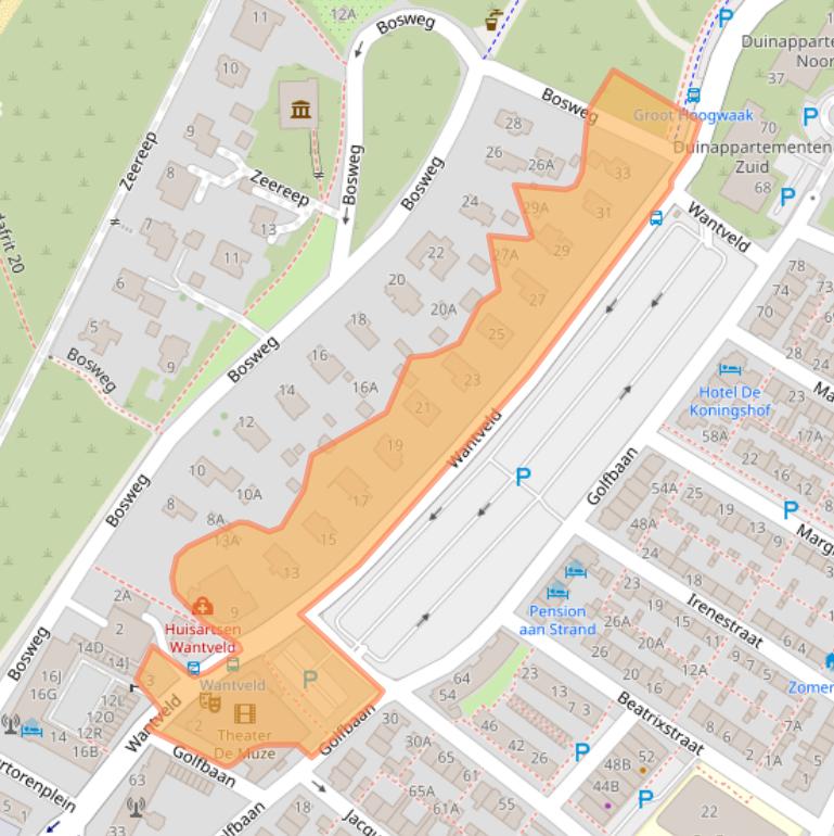 Kaart van postcodegebied 2202NS.