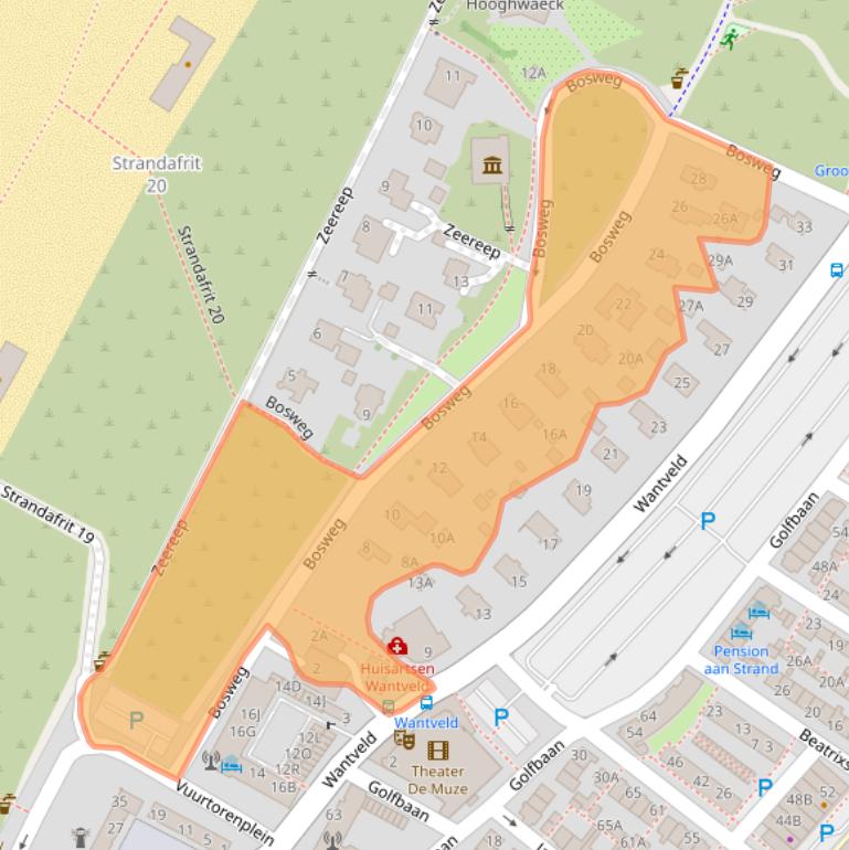 Kaart van postcodegebied 2202NV.