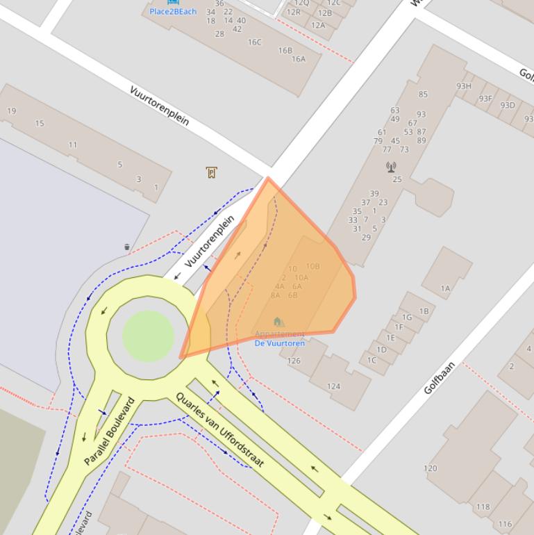 Kaart van postcodegebied 2202PB.