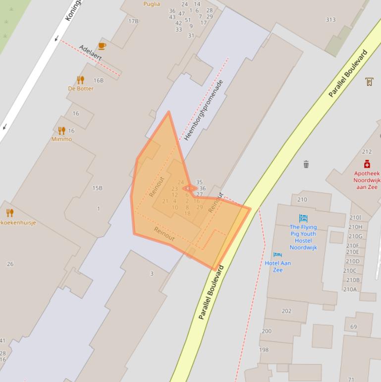 Kaart van postcodegebied 2202PN.