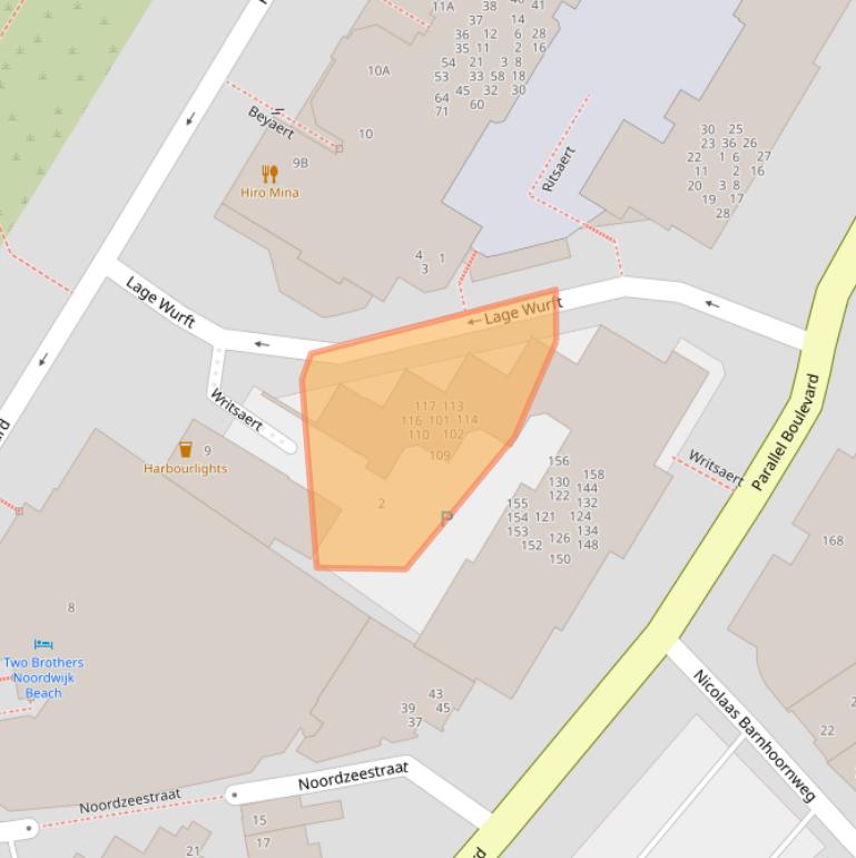 Kaart van postcodegebied 2202PW.