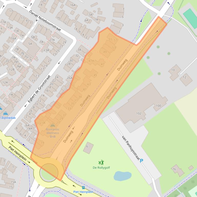 Kaart van postcodegebied 2202RC.