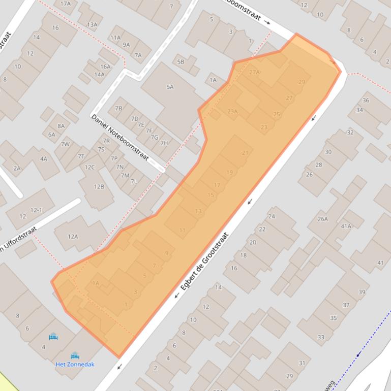 Kaart van postcodegebied 2202RE.