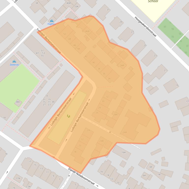 Kaart van postcodegebied 2202RJ.