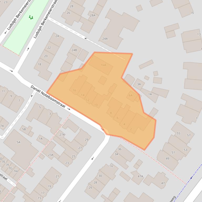 Kaart van postcodegebied 2202RK.