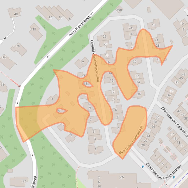 Kaart van postcodegebied 2202RS.