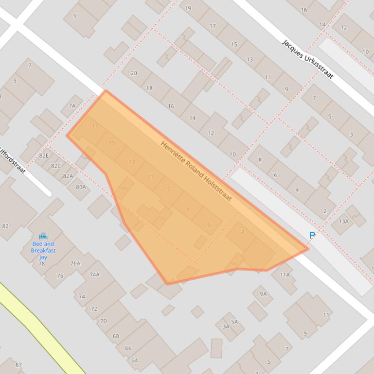 Kaart van postcodegebied 2202SH.