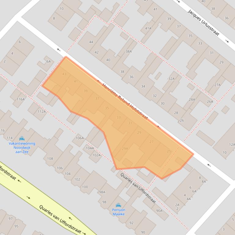 Kaart van postcodegebied 2202SJ.