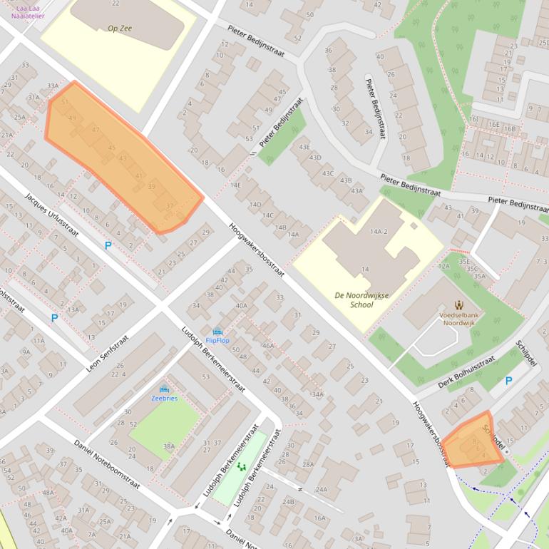 Kaart van postcodegebied 2202SR.