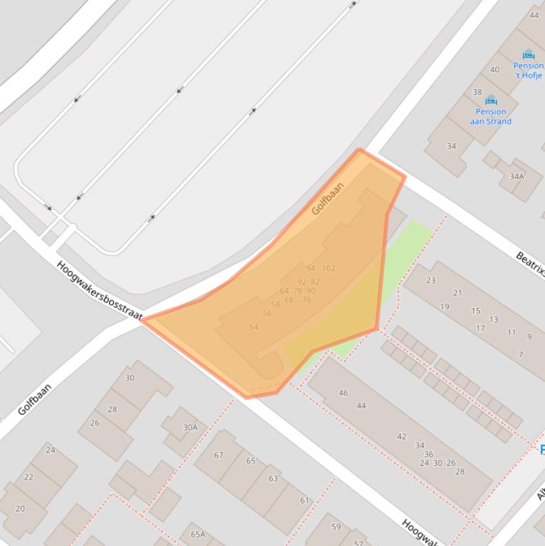 Kaart van postcodegebied 2202SV.