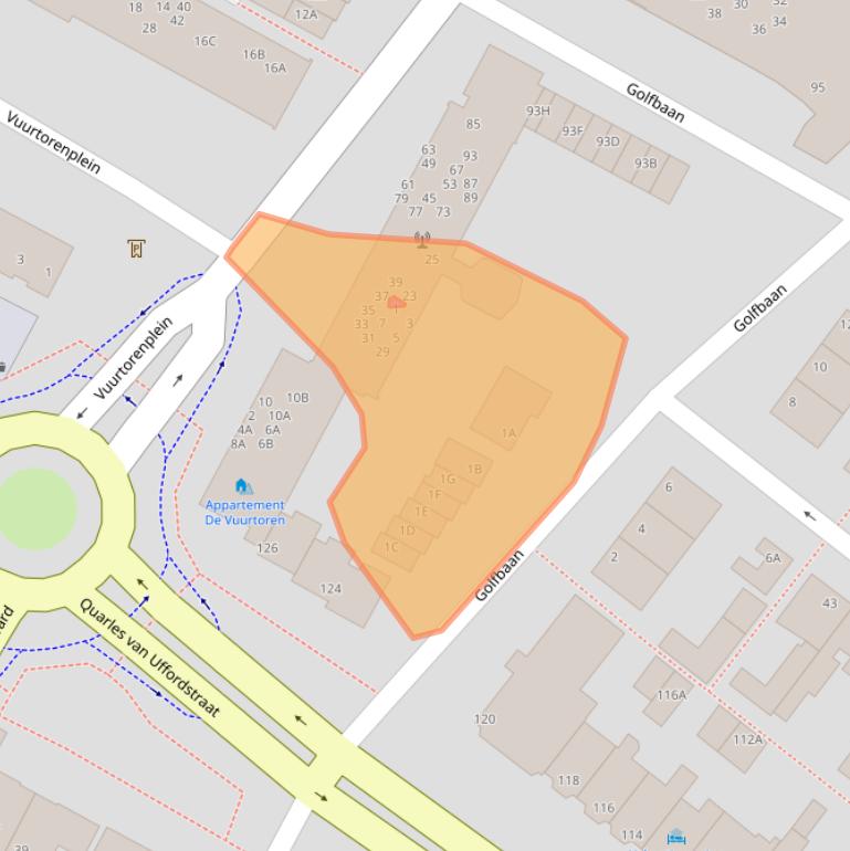 Kaart van postcodegebied 2202TA.