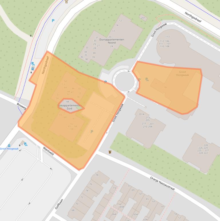 Kaart van postcodegebied 2202TG.